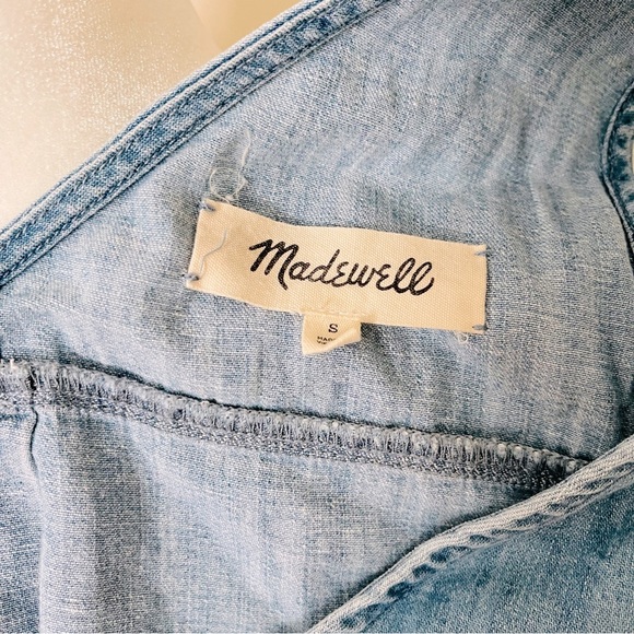 ✨ Madewell V Neck Sleeveless Denim Side-Tie Tank Top in Size Small - Picture 6 of 7